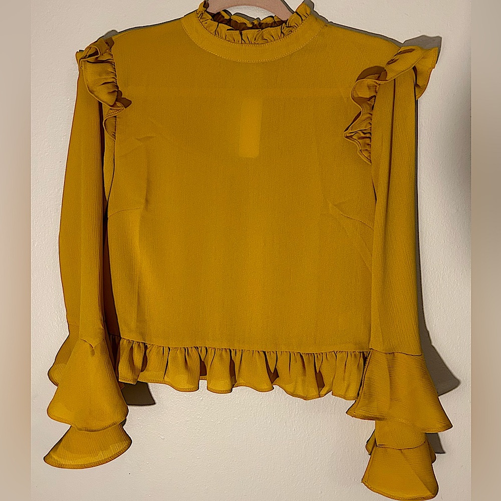 Gold Long-sleeve Blouse